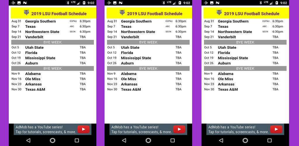 LSU Schedule: Kickoff Delayed Due to Weather
