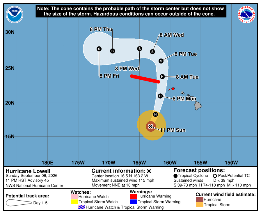 Hawaii Faces Major Threat from Hurricane Lowell