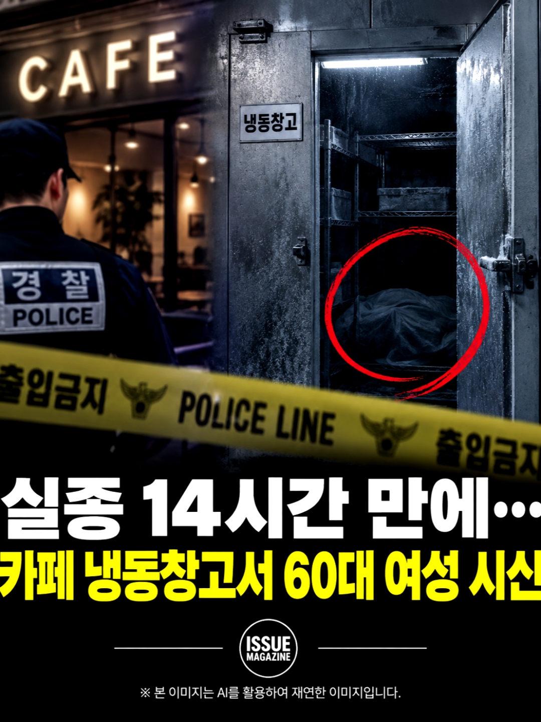 발견…용의자 긴급체포  경기 파주시의 한 카페 냉동창고에서 실종... 경찰은 피해자와 상품권 거래를 해온 것으로 알려진 카페 사장을 살인... 