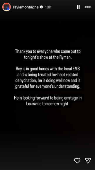 Ray LaMontagne's Nashville Concert Interrupted by Collapse