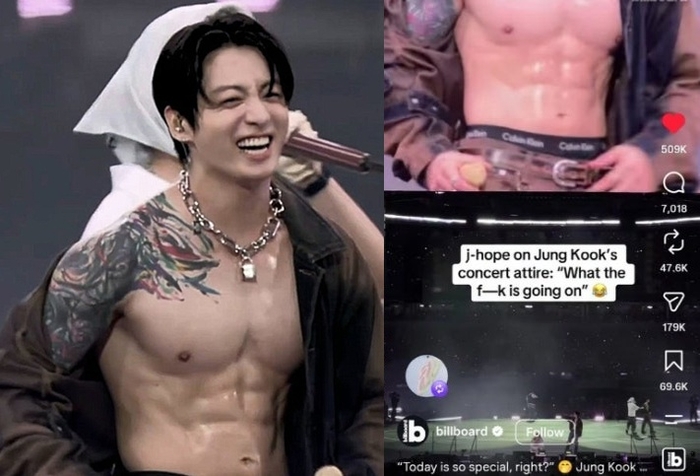 정국의 상의 탈의 영상이 저스틴 비버 SNS에 등장해 화제다. 사진 ㅣ저스틴 비버 SNS