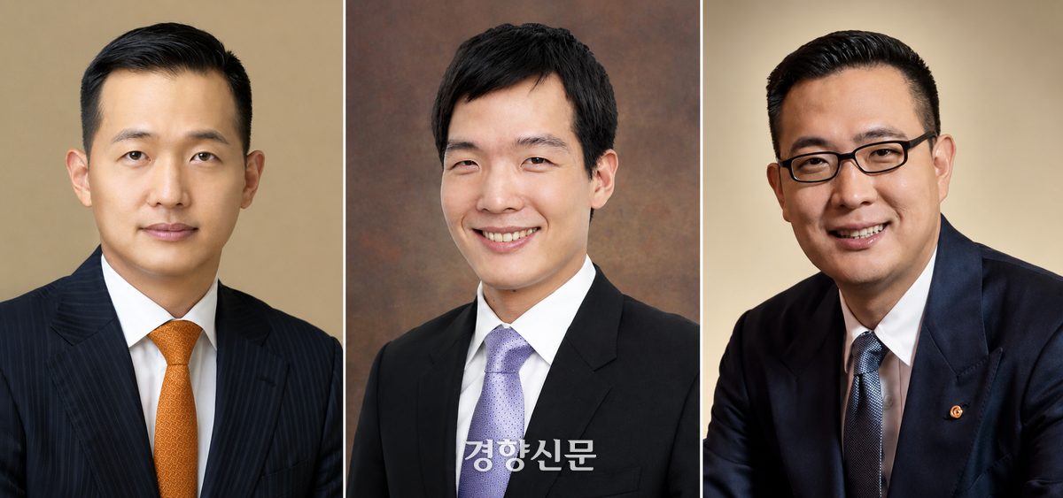 한화그룹이 김동관(왼쪽부터) 한화그룹 부회장, 김동원 한화생명 사장, 김동선 한화비전 부사장 3형제를 나란히 승진시키는 인사를 단행했다. 한화그룹 제공